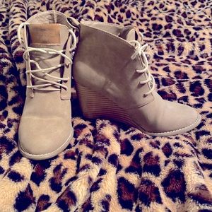 Nautica wedge lace up booties
